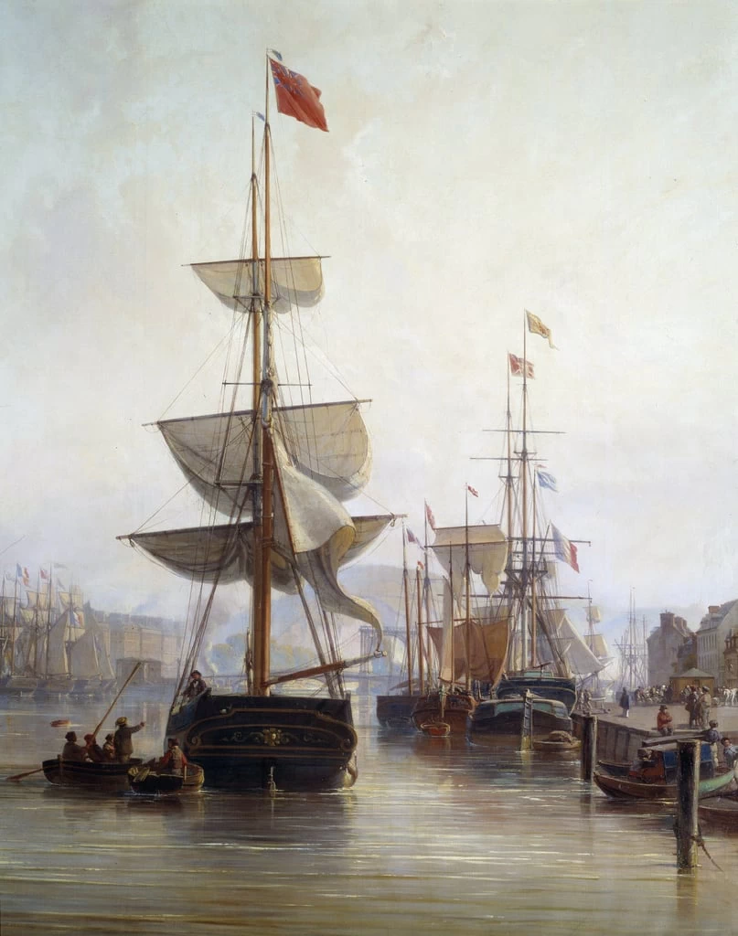 Nel porto di Roen, nave - Musee des Beaux, Arts, Rouen, dettaglio 1
